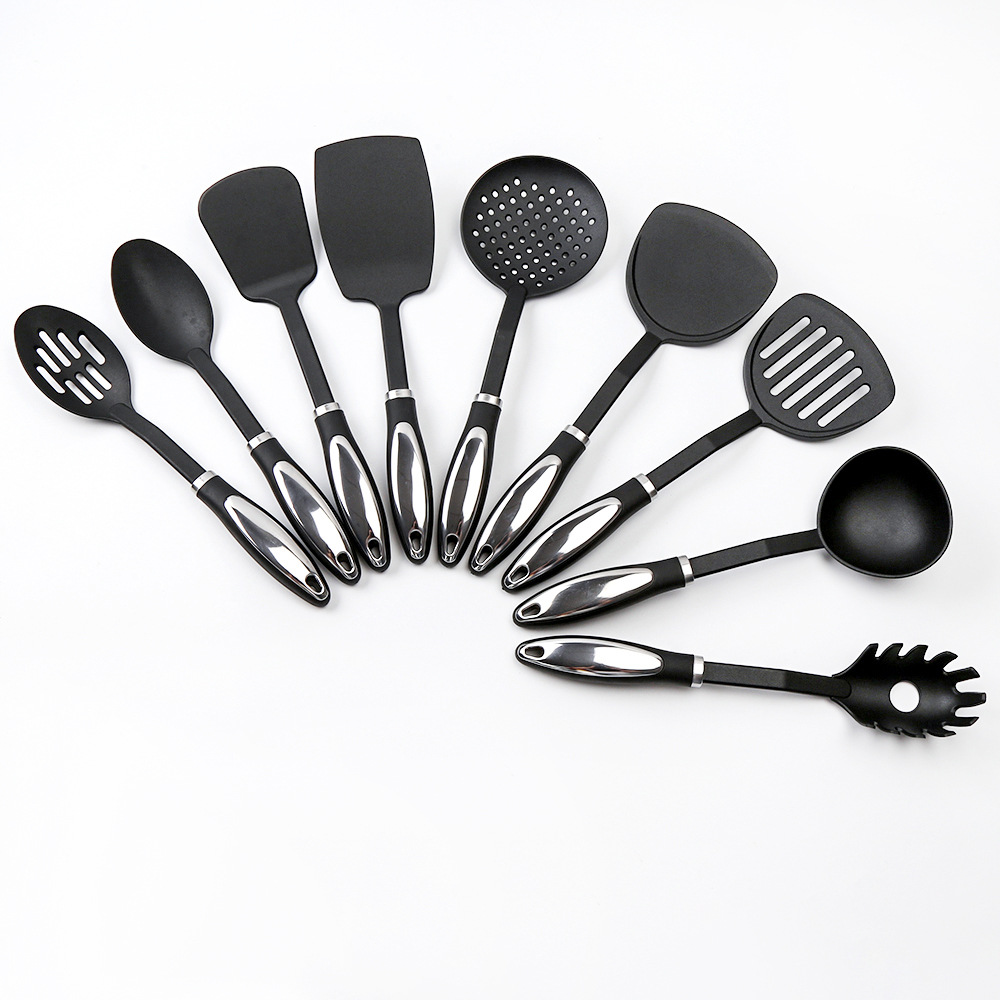 亚马逊热销尼龙厨具套装厨房用具防烫耐高温不粘锅铲漏勺9件套