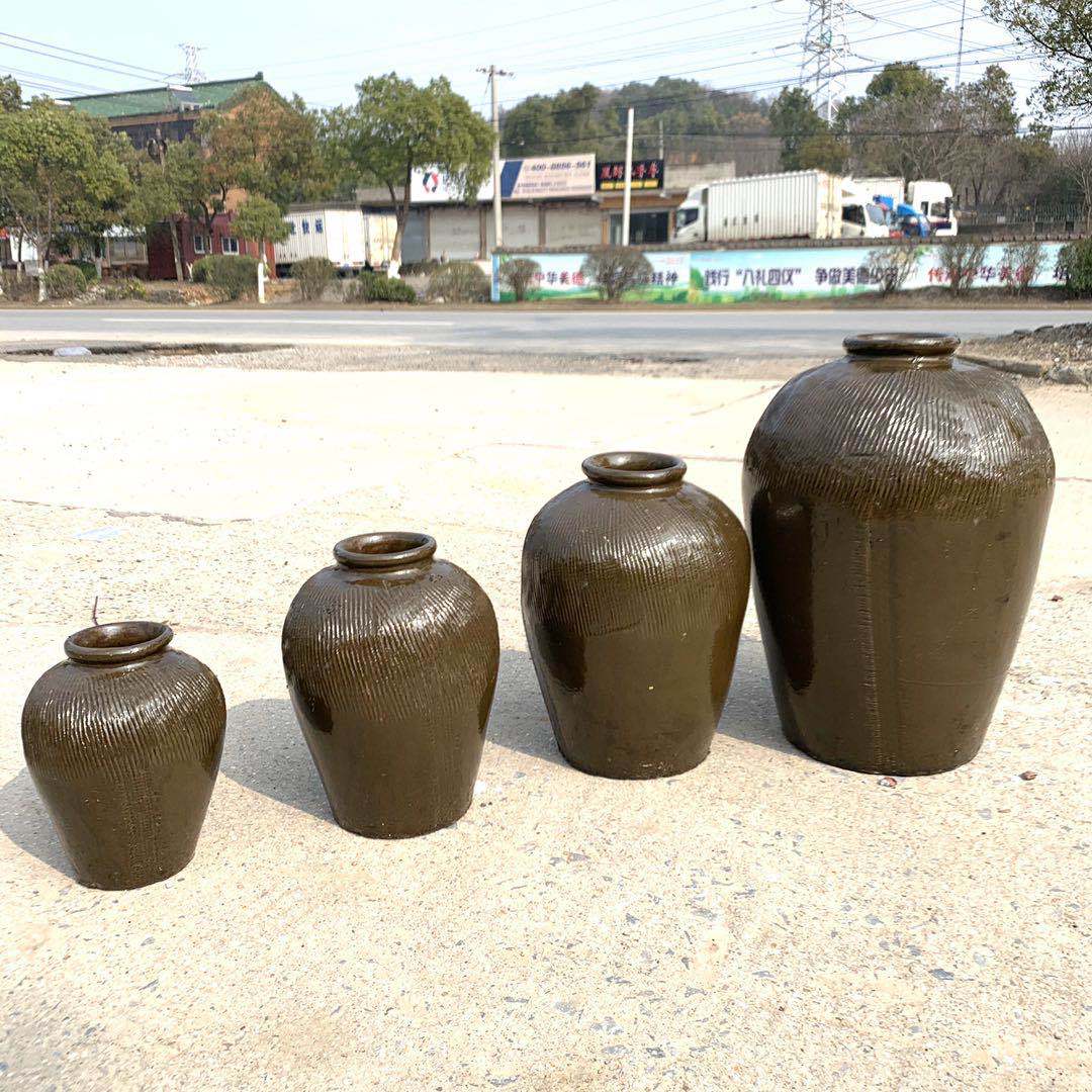厂家供应-宜兴5公斤黄绿釉土陶酒坛10斤土陶坛黄酒坛老酒坛散酒坛