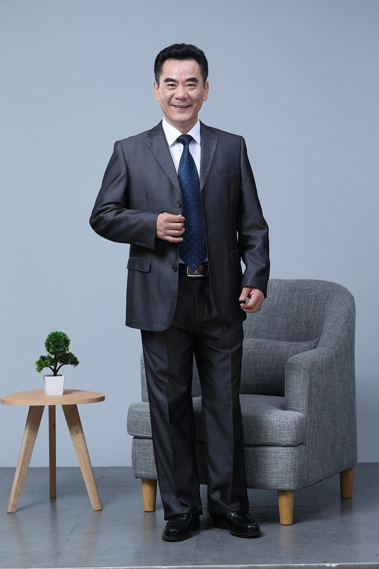 中老年秋季西装套装爸爸岳父婚礼商务正装50-60岁中年宽松三排扣