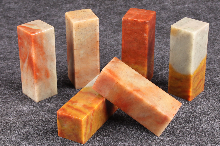 原石寿山石印章石料 篆刻石头料素章姓名闲章印石2.5x2.5x7