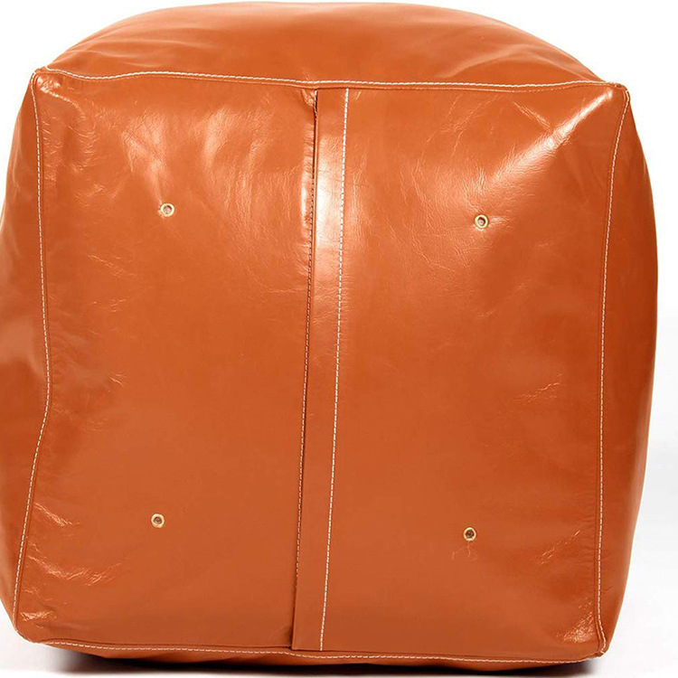 工厂直销棕褐色皮革方形未填充大坐垫脚凳垫脚凳亚马逊eaby供应商