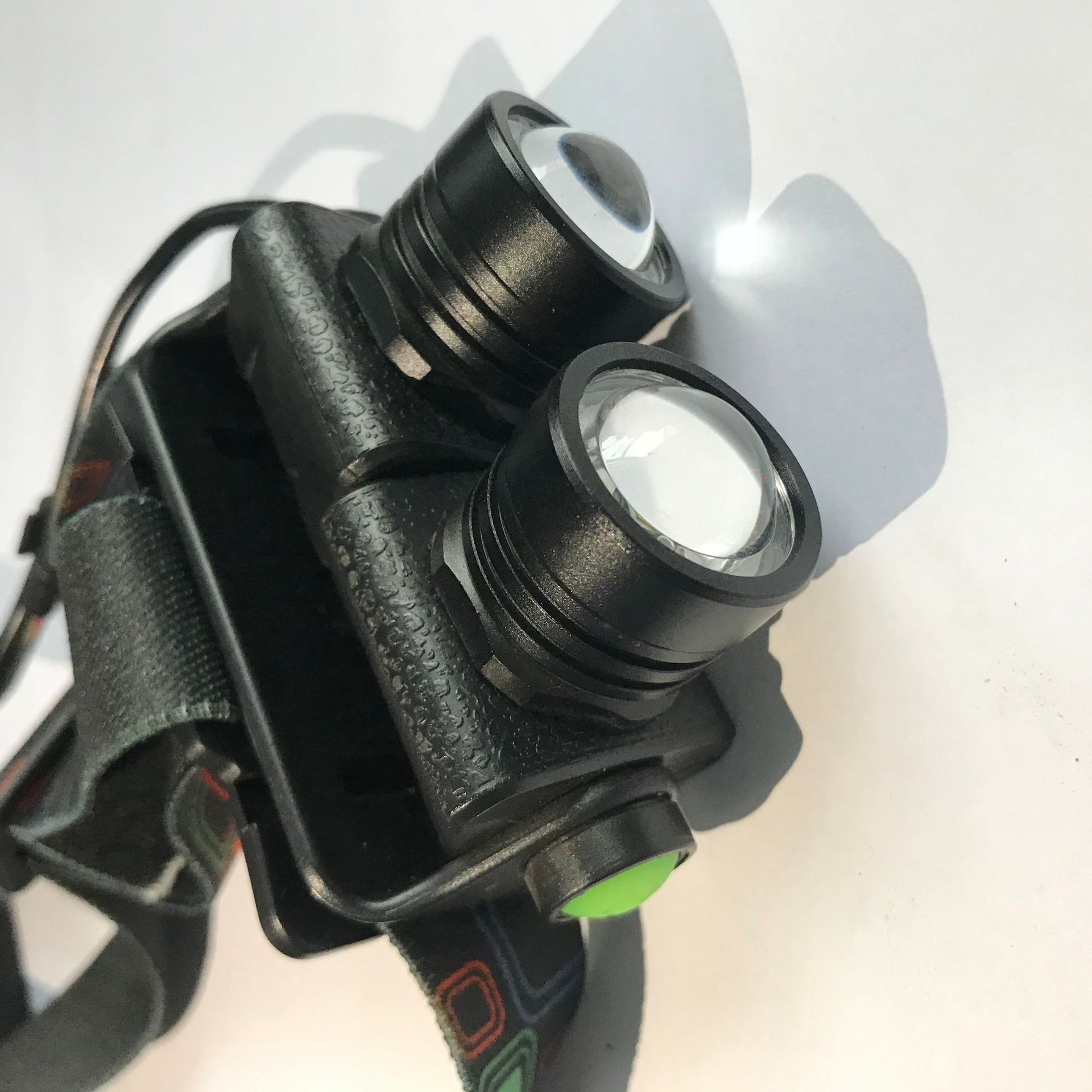 新款led头戴式双头强光户外头灯 usb野营钓鱼大功率探照灯