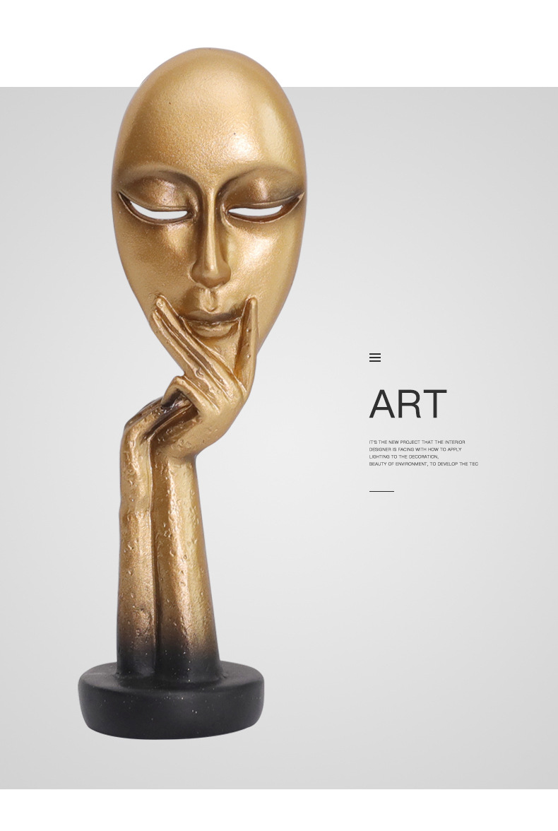 欧式创意迷你抽象艺术人脸面具摆件客厅家居装饰品摆设工艺品礼品