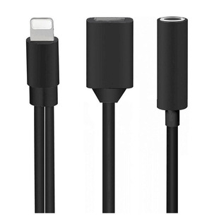 适用2合1苹果8耳机转接线iphone7转接头lightning转3.5mm充电音频