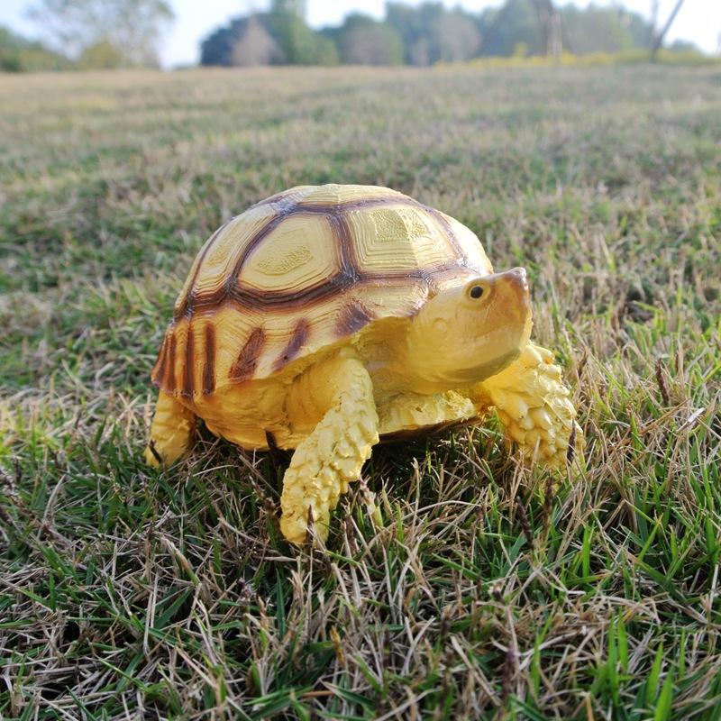 新色 苏卡达陆龟仿真乌龟模型树脂工艺品摆件 居家装饰 水族爬宠