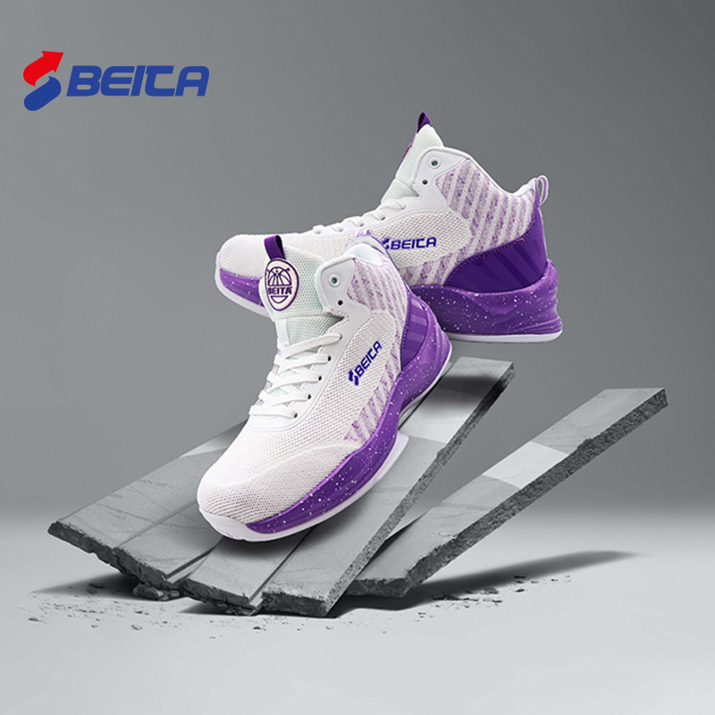 贝踏新款篮球鞋鞋飞织透气橡胶底运动鞋学生战靴跨境大码球鞋