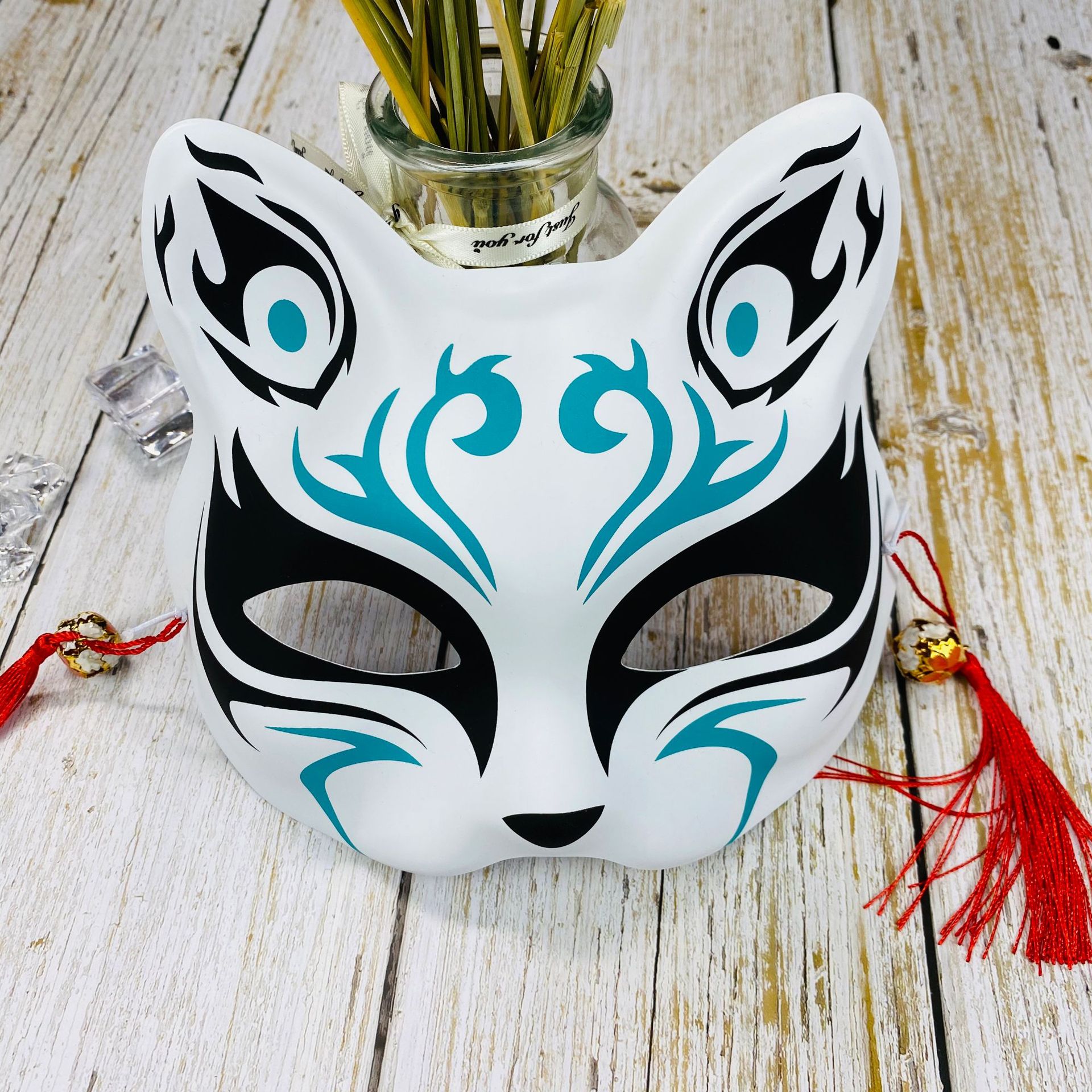 Cat Face Mask Female Fox Mask Female Half Face Antique Mask Hand Painted Anime Secondary Element Cosplay Mask
