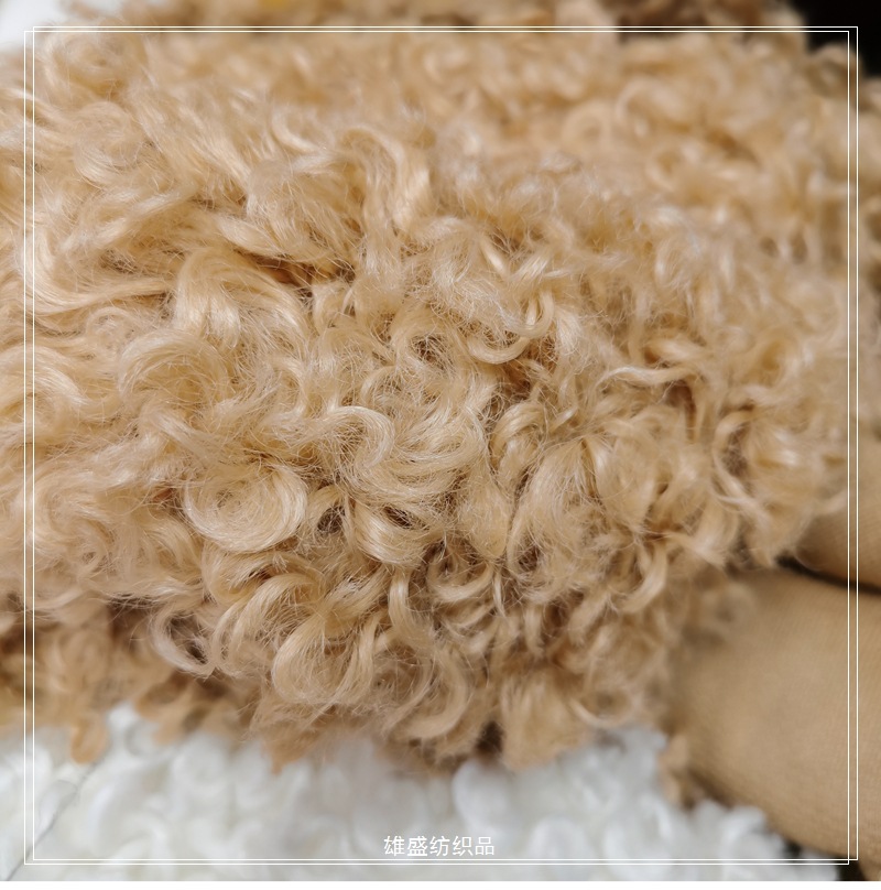 秋冬款羊羔毛马甲女面料装新款小香风服装鞋子泰迪毛羊卷毛面料