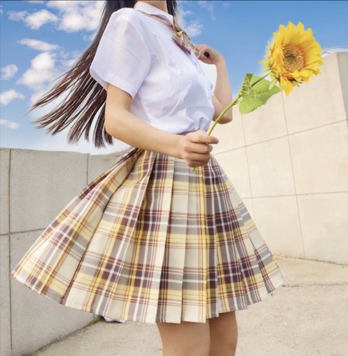 女秋冬装 jk制服裙格子百褶裙中牌制服馆