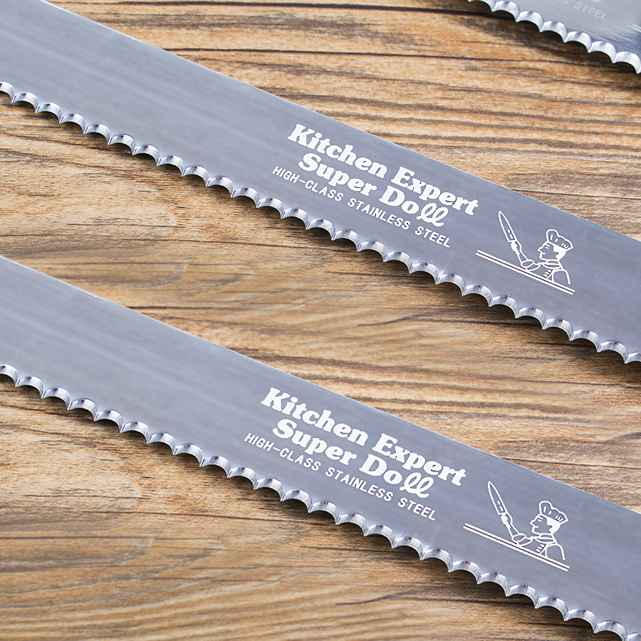 木柄蛋糕抹刀烘培工具面包刀锯齿刀木柄不锈钢蛋糕刀厂家直销批发