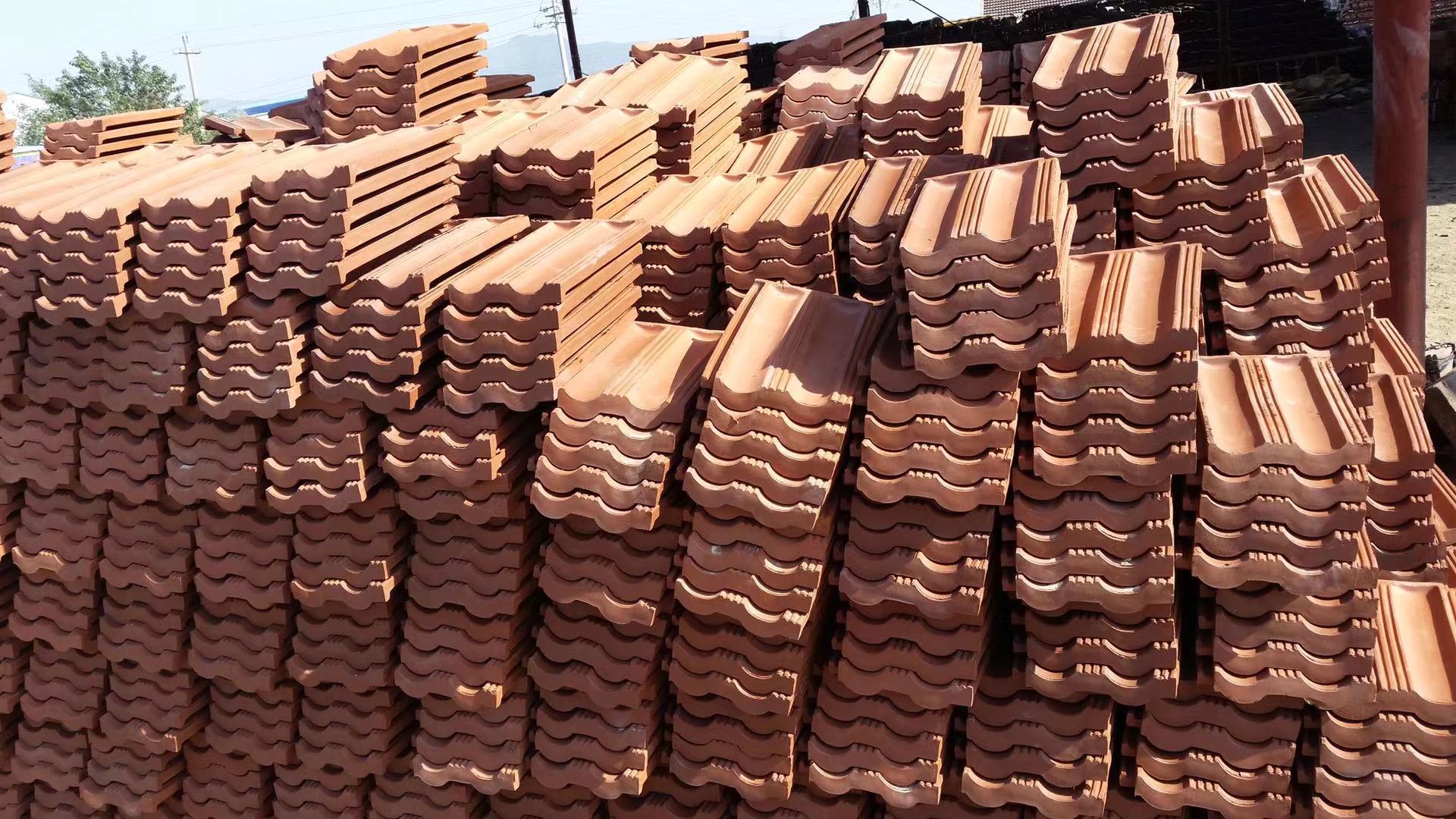 宜兴源头厂家直供纯粘土老式青灰平瓦砖红色陶土法式土洋瓦