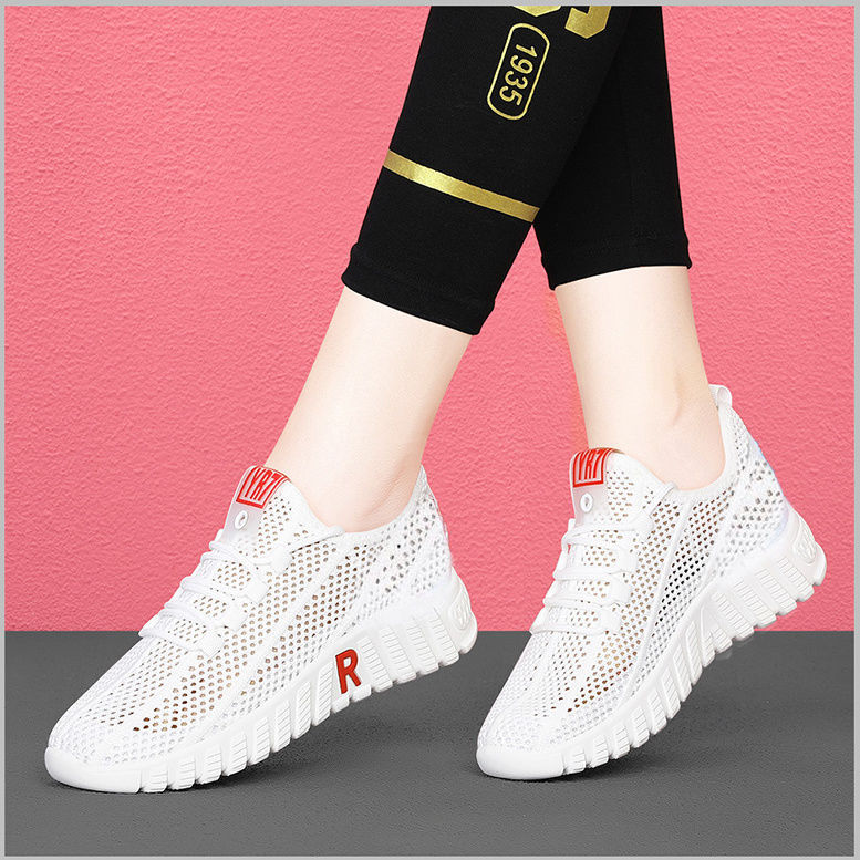 One Piece Dropshipping Mesh Surface Shoes Women's Breathable Korean Style Old Beijing Cloth Shoes Running Sneaker Women's Casual Non-Slip Soft Soles Single-Layer Shoes