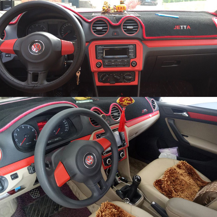 适用于13-19款大众捷达改装内饰贴膜捷达中控档位碳纤维装饰贴纸