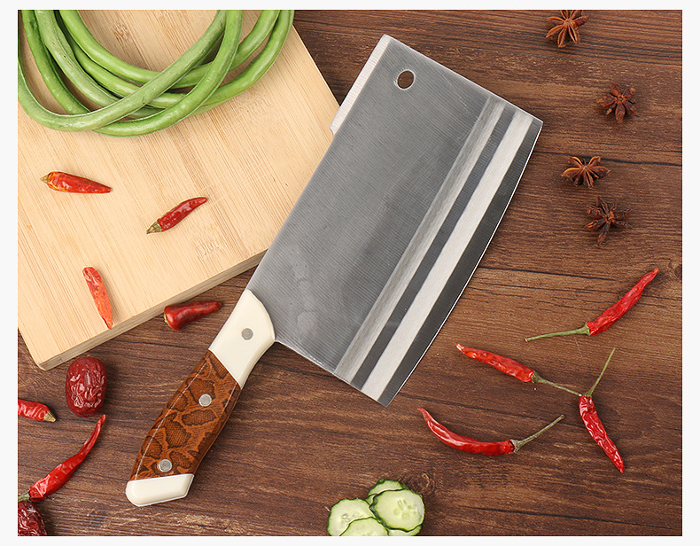 厂家批发家用厨用2号双刃切肉菜刀可贴牌加工厨师用刀礼品刀定制