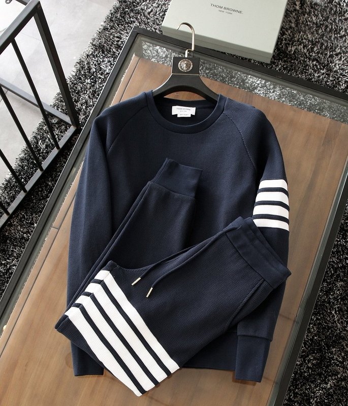 原标版本 tb华夫格卫衣四杠 汤姆布朗男士长袖卫衣圆领棉