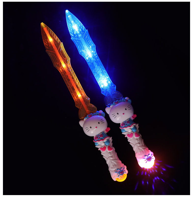 地摊热卖儿童玩具发光刀剑卡通红外线声光剑闪光音乐塑料宝剑批发