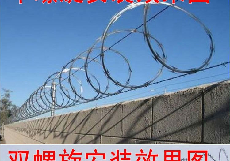 刀片刺绳防盗刺滚笼刺阳台防盗网刺铁丝铁蒺藜刺铁刺网围墙防攀爬