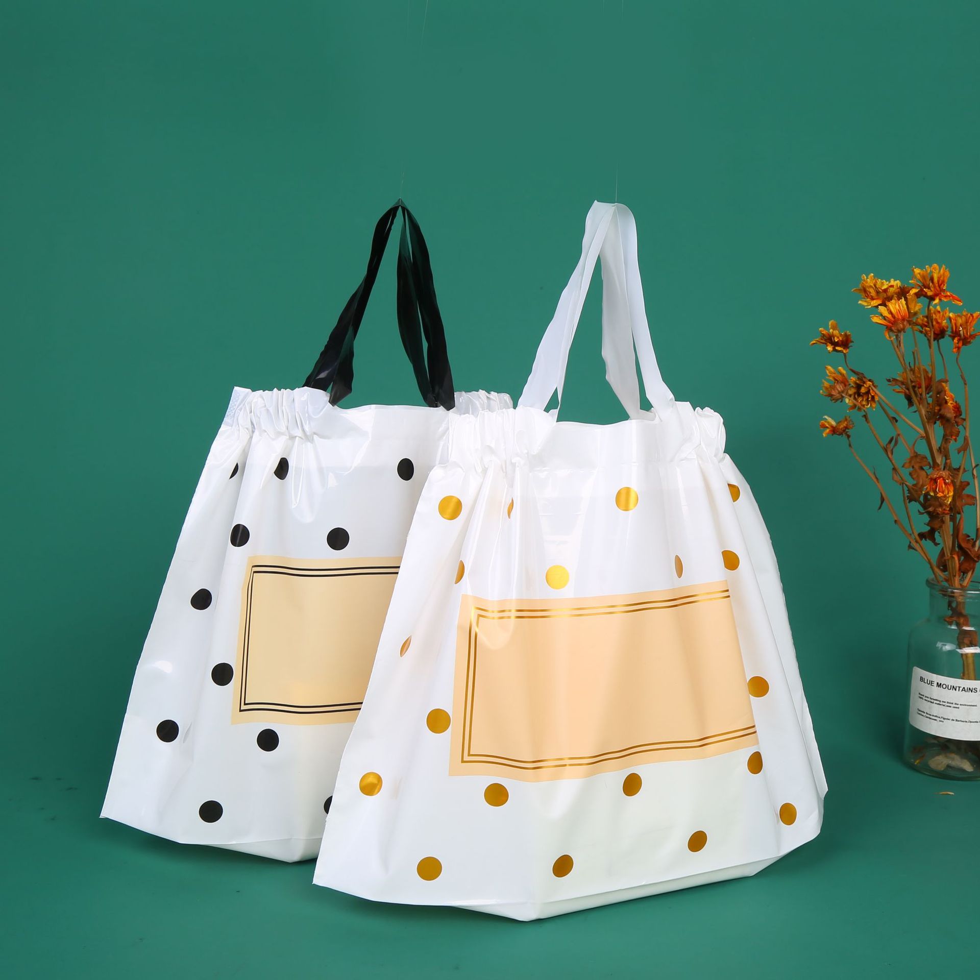 加厚新款束口外卖打包袋手提袋定制logo服装袋网红大容量袋携带