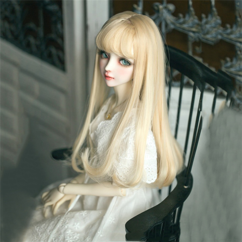 bdj叶罗丽假发6分娃发高温丝动漫洋娃娃假毛发内扣齐刘海长直发套