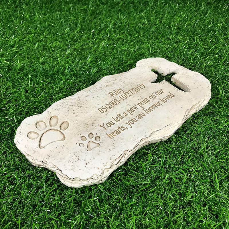 亚马逊 方形十字宠物墓碑宠物纪念品定制树脂墓碑工厂直接批发