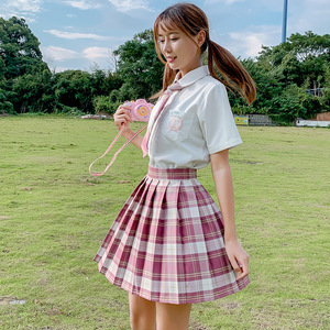jk格子裙日系裙正版套装高腰原创学院风百褶裙学生制服裙校服裙女图片