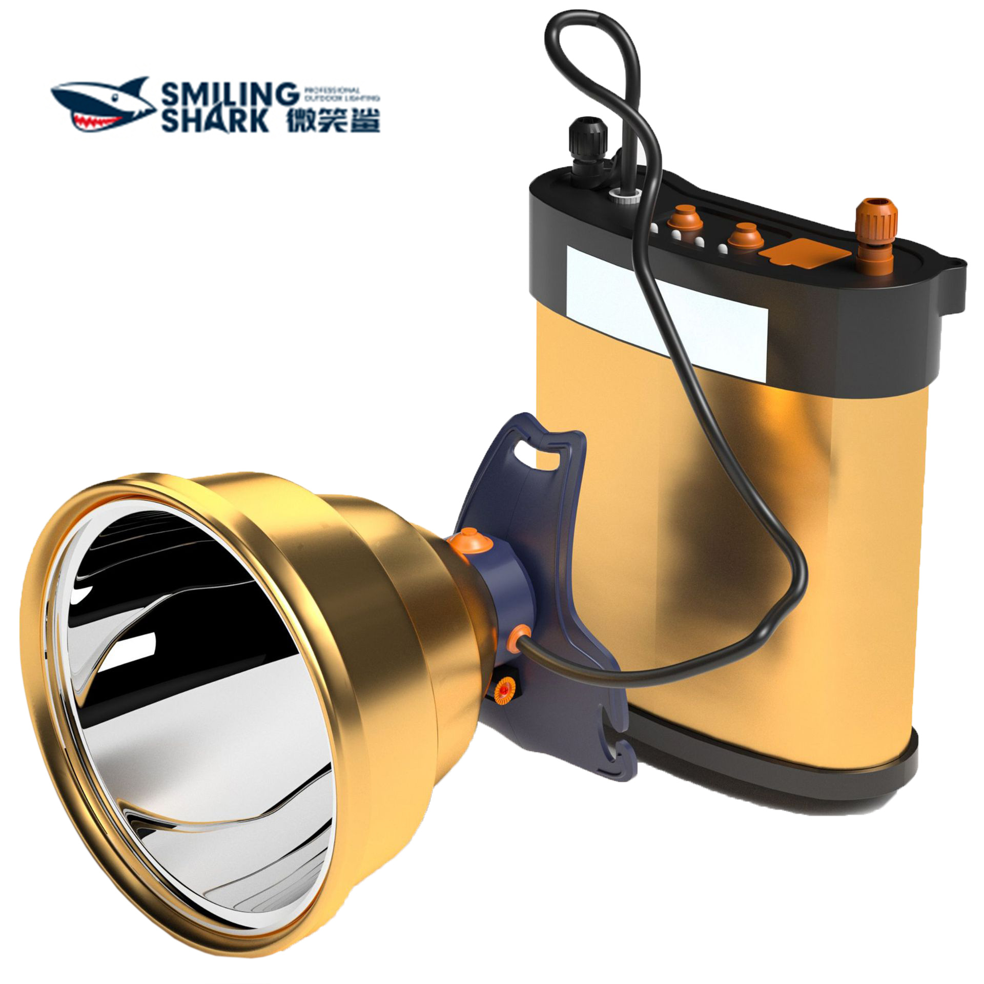 微笑鲨 强光p70头灯 灯霸大功率外接电源头戴电筒12v充电户外头灯