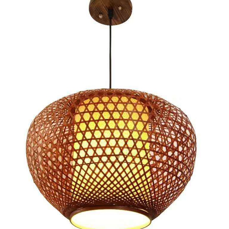中餐厅吊灯日式仿古竹编灯特色客栈农家乐餐厅竹艺灯具吊灯灯饰