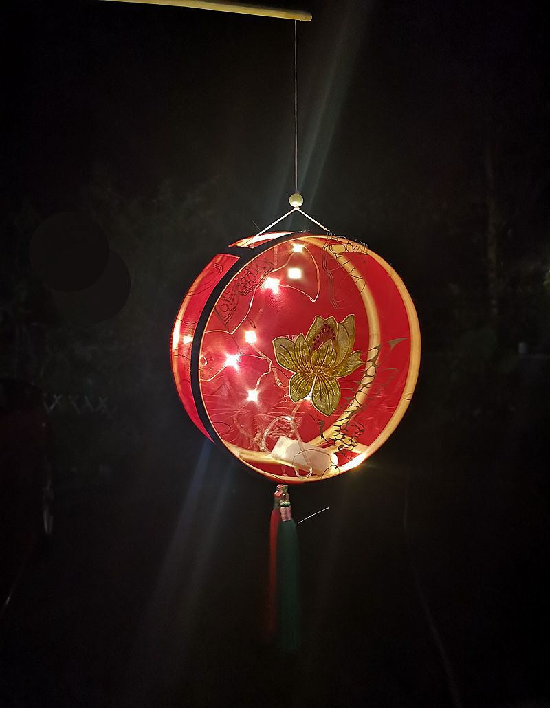 手工diy中秋节古风宫灯宫廷风发光花灯笼圆形礼物汉服中式手提灯