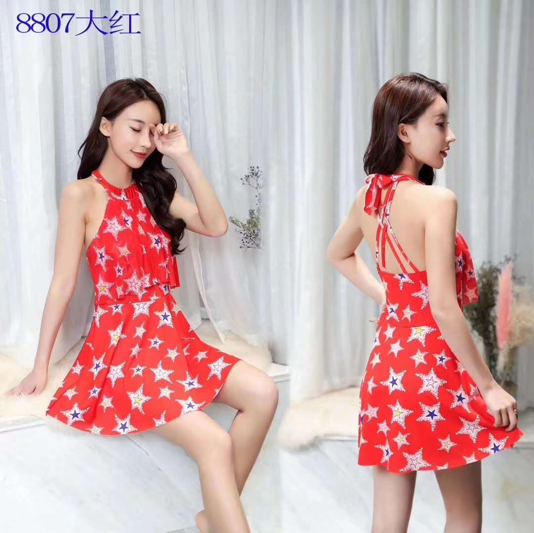 2020新款泳衣女星星连体美背游泳衣女士泳衣8807