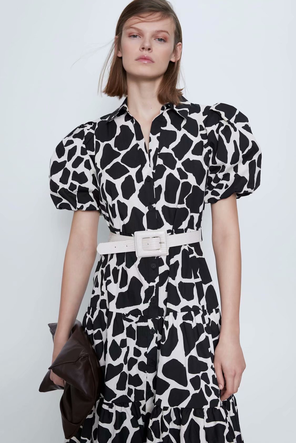 欧美批发2020春季动物纹印花连衣裙c4-30678