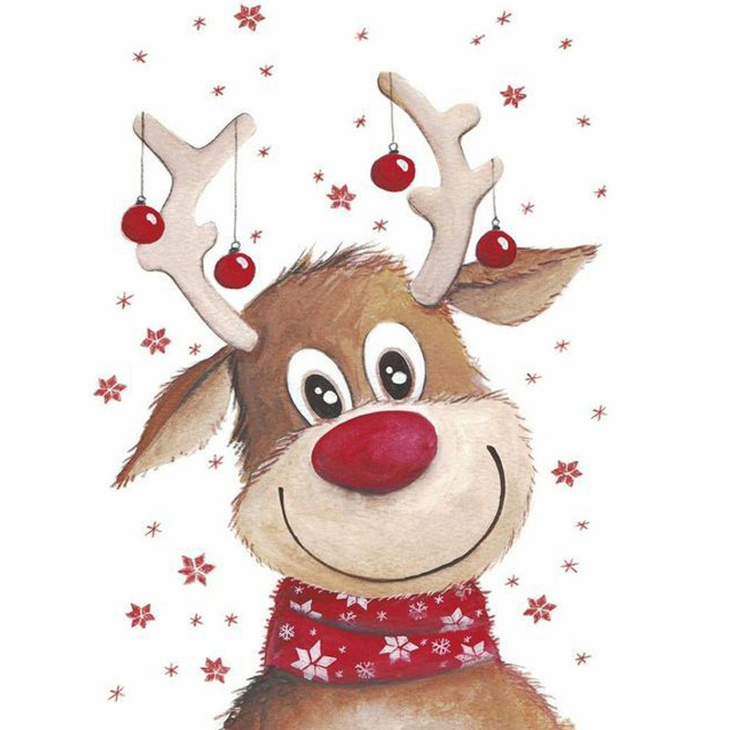 新款圣诞鹿5d钻石画diy满钻十字绣钻石贴客厅装饰画 批发外贸货源