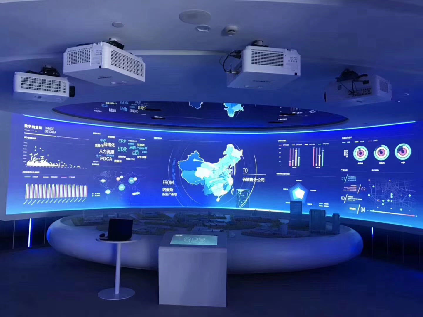 工程融合投影机 全息3d多媒体展厅展馆内投球投影 多通道投影拼接