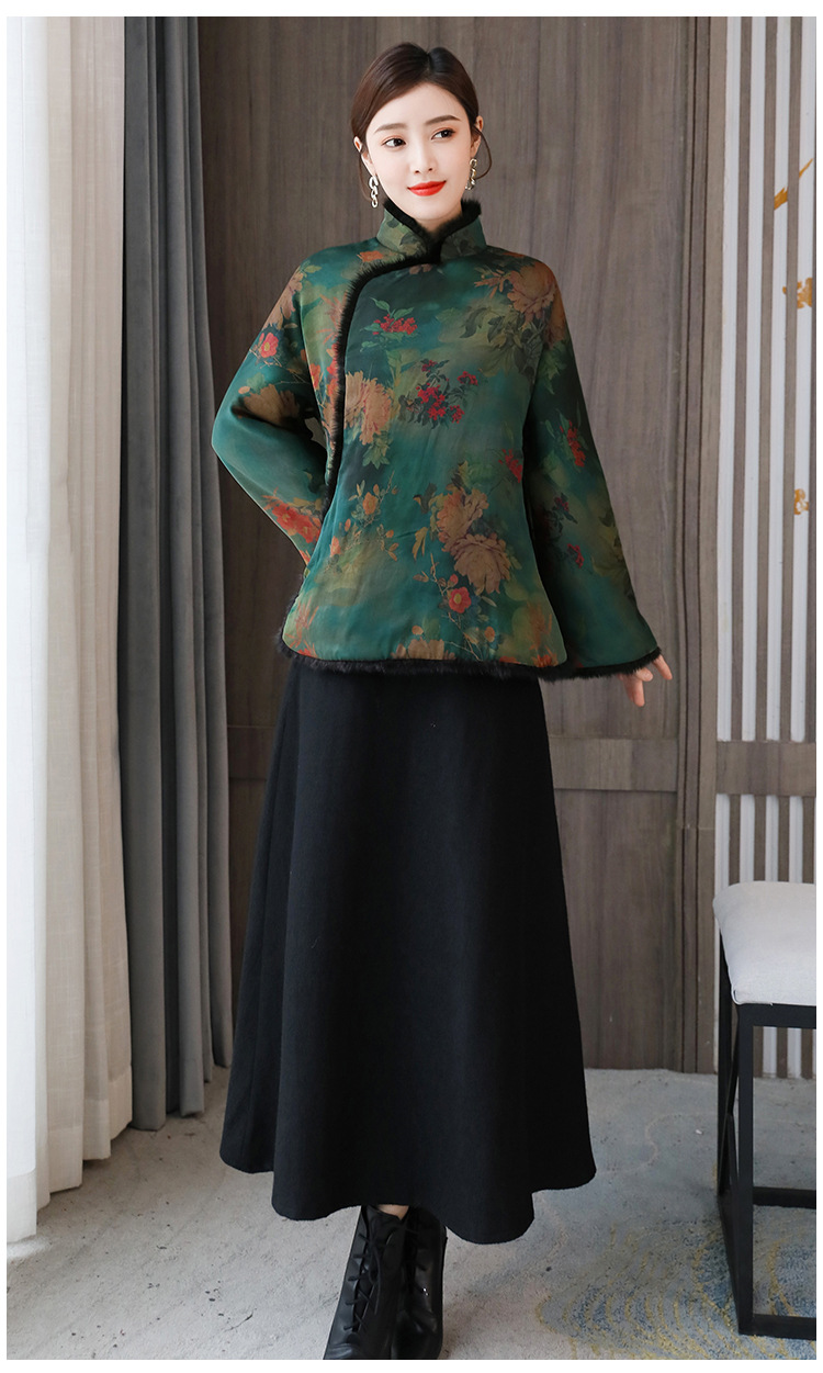 秋冬新款香云纱短棉服外套两件套货号am2630