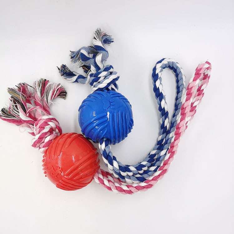 Dog Cotton String TPR Toy Ball Pet Rope Molar Long Lasting Ball Dog Training Puzzle Interaction Supplies Factory Wholesale