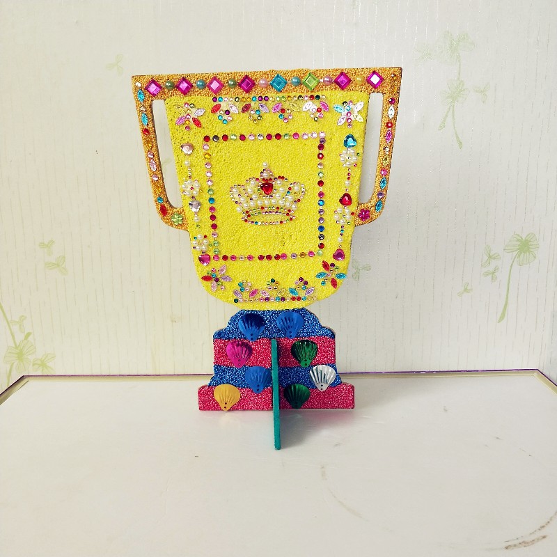 木质白坯奖杯 厂家批发儿童手工超轻粘土底板雪花泥木质模具奖杯