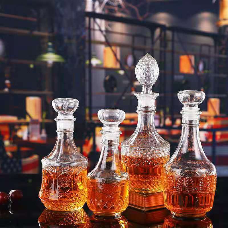 批发500ml玻璃红酒瓶 洋酒瓶玻璃葡萄酒醒酒容器