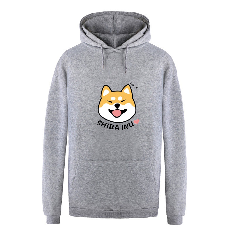 连帽卫衣 狗dog柴犬哈士奇秋冬韩版宽松学生加绒加厚帽衫