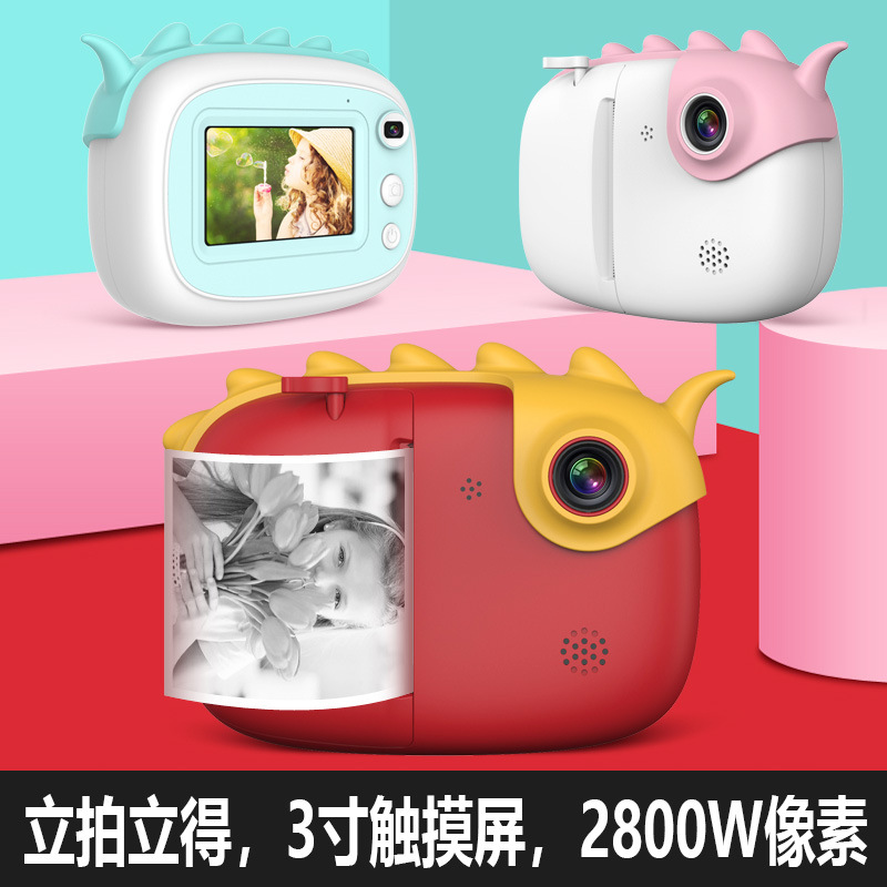 Cross-Border Popular Children's Camera Cartoon Mini Digital Photo Polaroid 3.0-Inch Touch Screen Thermal Printer