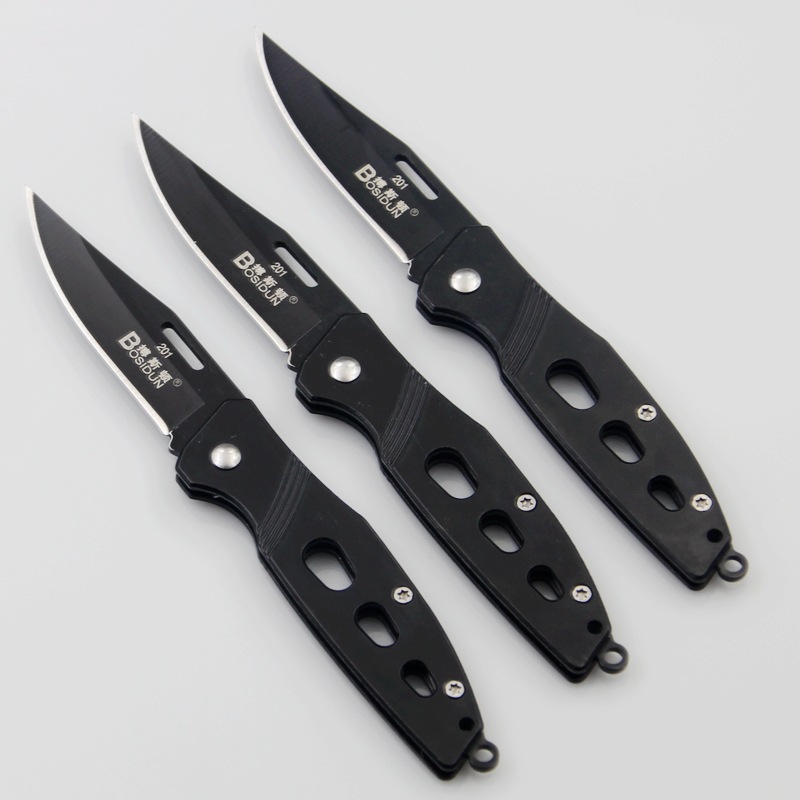 博斯顿201折叠刀 高碳钢野外求生刀露营随身携带开刃工具刀水果刀