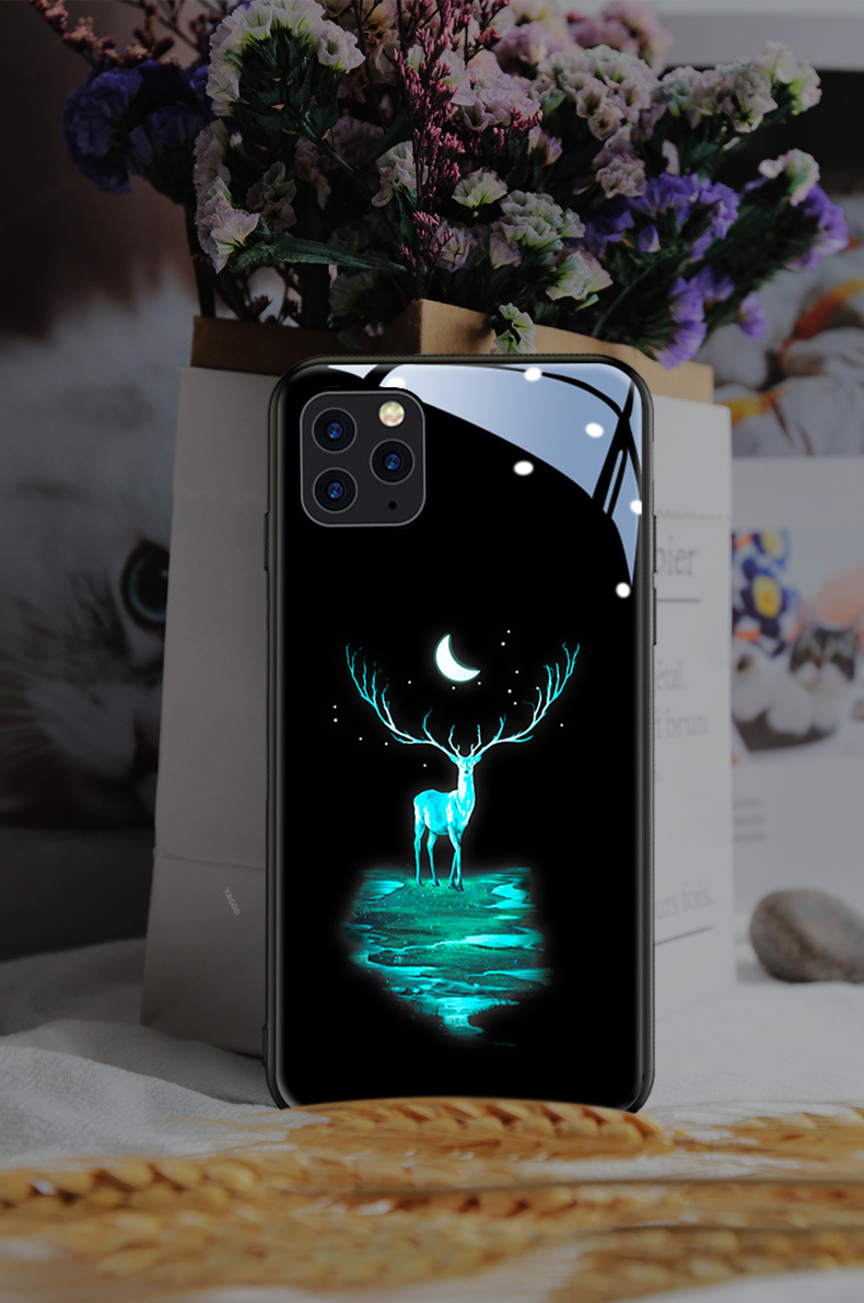 适用苹果12promax来电闪发光手机壳xsmax来图定制8plus礼品单ip7