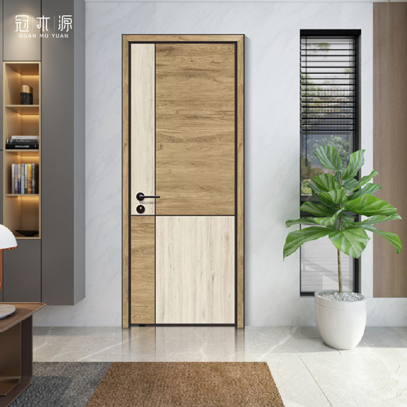 木门厂家齿接橡胶木指接原木 现代酒店ktv包厢极简门隐形门隔音