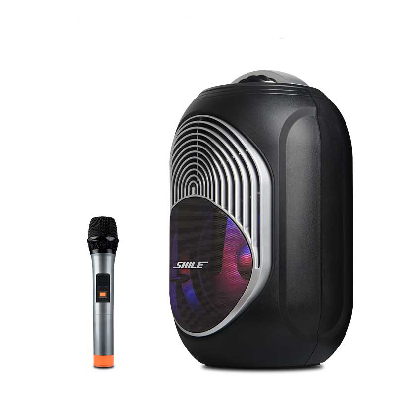 狮乐sl-2018户外蓝牙便携式k歌小型手提音箱带话筒 广场舞音响