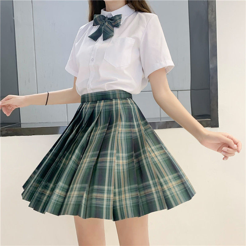 日系学院高腰格子少女心事百褶裙百折裙半身裙jk制服裙合集批发