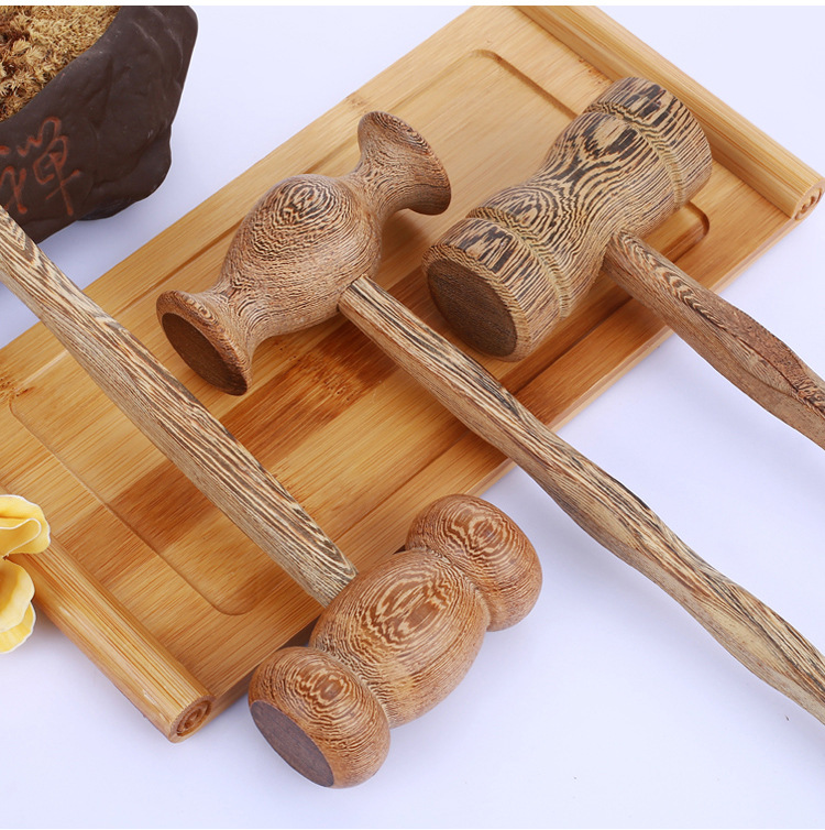 木质按摩锤子敲背捶腿部鸡翅木穴位拍打经络按摩器敲打锤按摩棒小