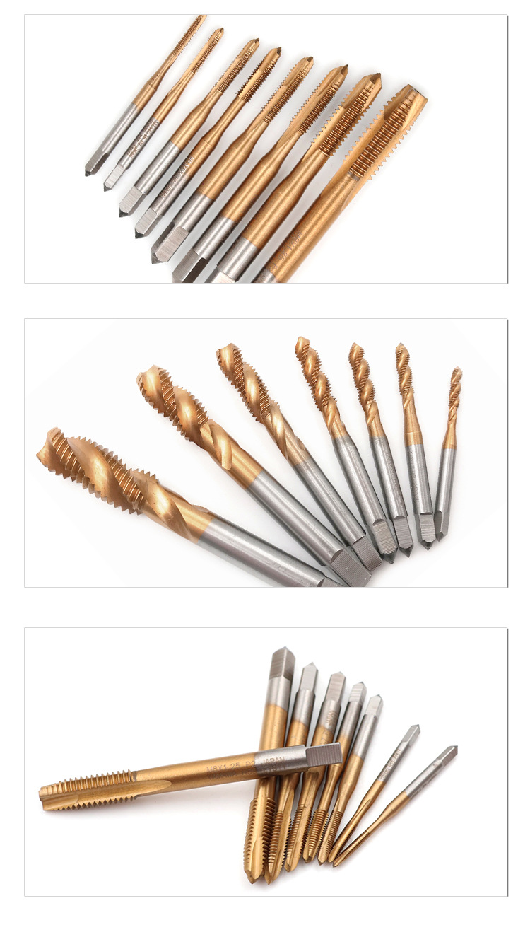 含钴镀钛机用丝锥不锈钢专用丝攻多规格先端螺旋攻丝直槽钻头m3m8
