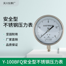 厂家销售Y100BFQ不锈钢安全型压力表耐震压力表防爆压力计石化用