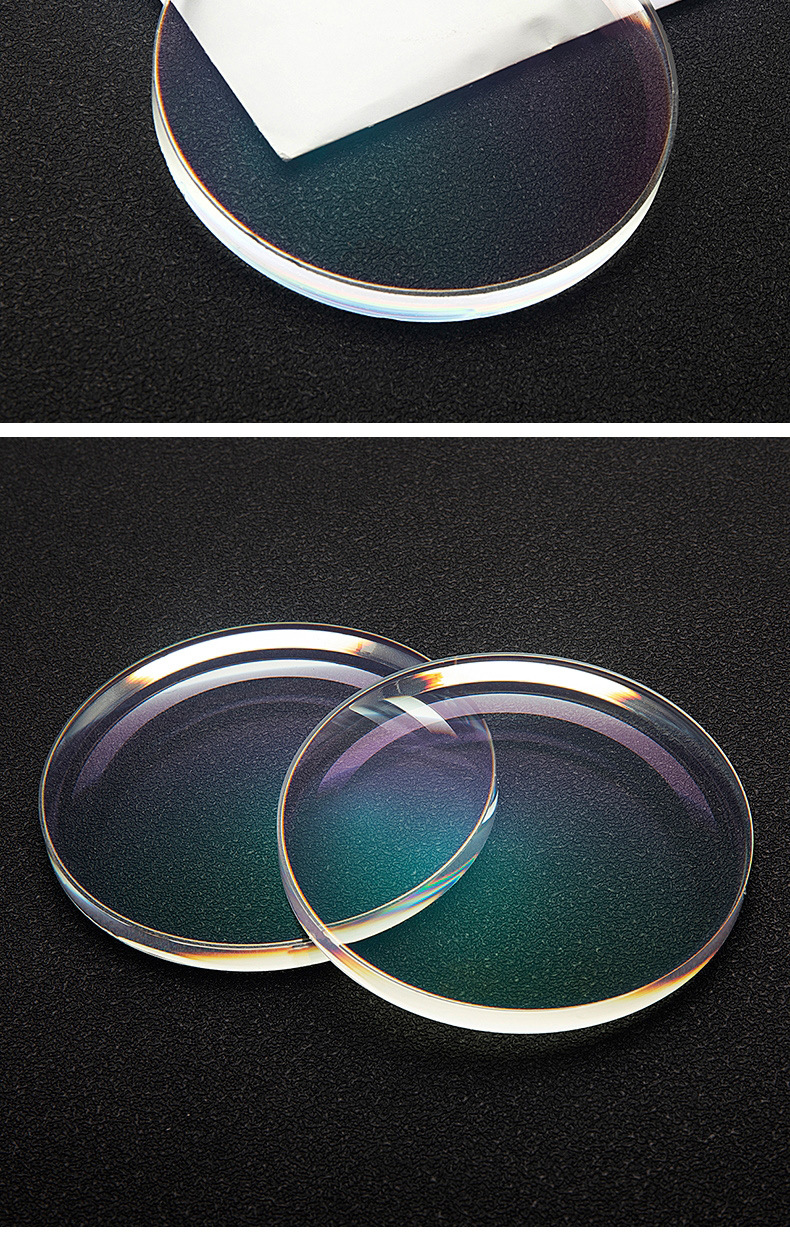 56防蓝光抗辐射镜片 近视非球面树脂眼镜片 绿膜 可定制车房