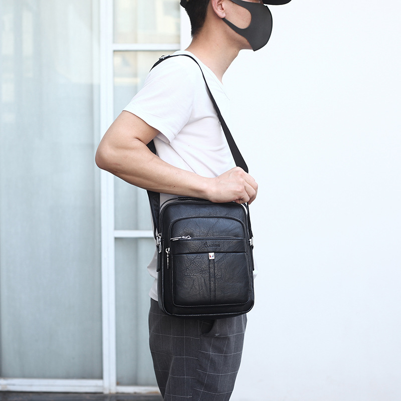 Men's Shoulder Bag Fashion Youth Multi-Functional Messenger Bag Men's Korean-Style Casual Portable Briefcase