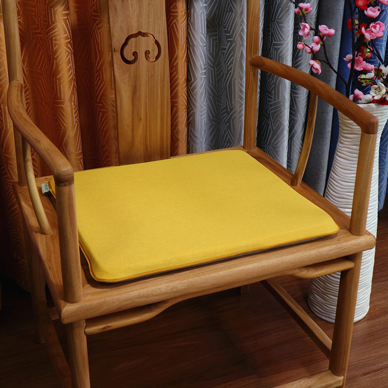 新中式茶椅垫坐垫家用红木家具实木圈椅太师椅棉亚麻海绵纯色垫子