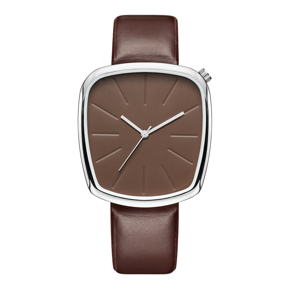 时尚女士皮带表 欧美潮流款刻度面石英女士手表 梯形皮带表watch